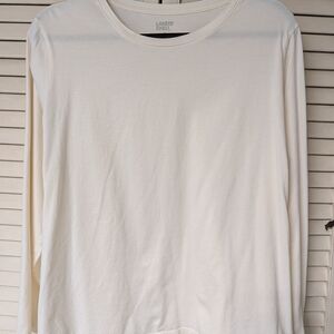 Lands' End Cream Cotton Crewneck Tee